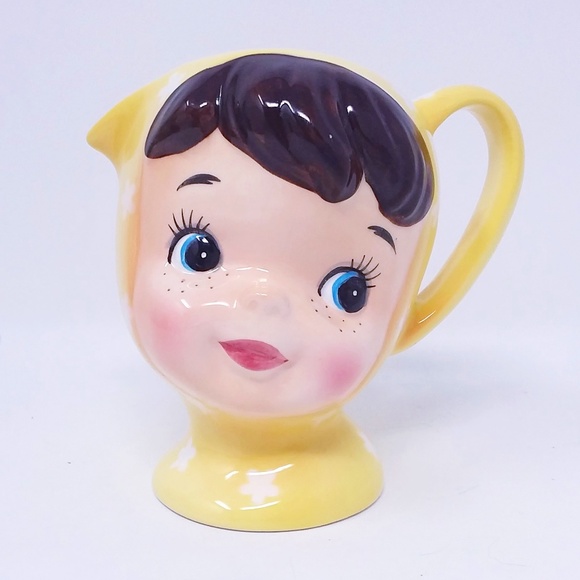 Vintage Other - Vintage Napco Miss Cutie Pie Yellow Footed Creamer